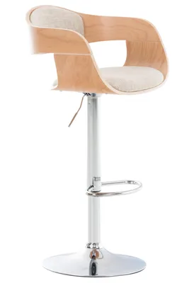 Produktbild von CLP Barhocker Kingston Stoff drehbar und stufenlos verstellbar natur/creme