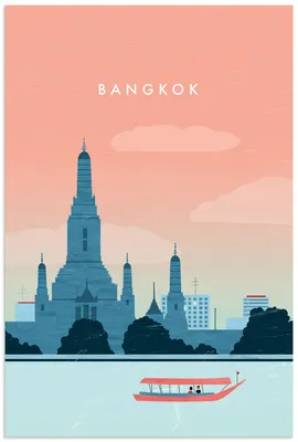 Produktbild von ARTland Wandbild Alu für Innen & Outdoor Bangkok Größe: 80x120 cm