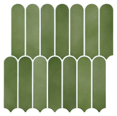 Produktbild von Dekorative Fliesenaufkleber, 3D-Textur, wasserfest, Grüner Fisch, 10 Blätter-c