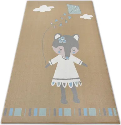 Produktbild von Teppich für Kinder LOKO Maus beige Antirutsch  beige 160x220 cm