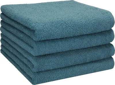 Produktbild von Famanu Handtuch Set von 4 Handtüchern - duifblauw, 50 x 100 cm, 100% Baumwolle