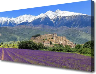 Produktbild von Tulup Leinwand-Bilder 100x50 Wandbild Canvas Kunstdruck Wiese Blume Gebirge Landschaft