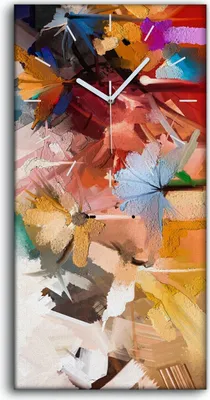 Produktbild von Dekor Leinwand Uhr Wandbilder Geräuschlos 30x60 Malerei Abstrakte Kunst Blumen - weiße Hände