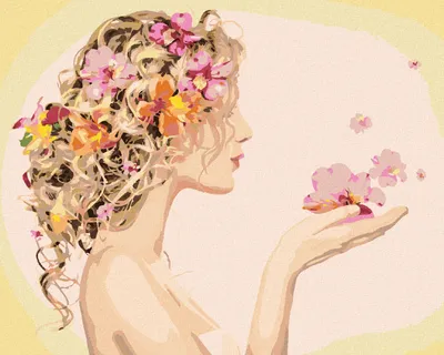 Produktbild von Zuty - Malen nach Zahlen - FRAU UND IHRE FRISUR MIT BLUMEN, 40x50 cm, mit Keilrahmen (bereits gespannt)
