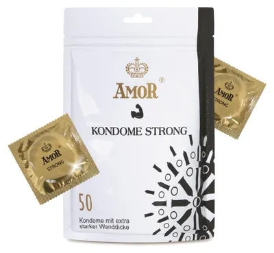 Immagine prodotto di AMOR Preservativo Premium Strong con spessore extra di 008 mm Ø 53 mm confezione da 50