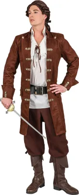 Produktbild von Piraten Kostüm Seeräuber Piraten-Jacke de Luxe Braun für Herren