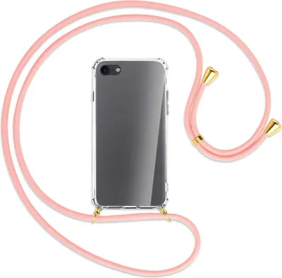Produktbild von Handykette Backcover-Schutzhülle mit Band (Metall goldfarben) für Apple iPhone 7, iPhone 8 - rosa