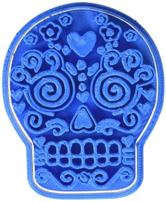 Ausstechform Halloween Totenkopf, 8x7x1,5 cm, blau, Kunststoff