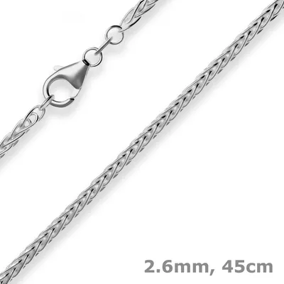2-6mm-Zopfkette-aus-925-Silber-rhodiniert-45cm