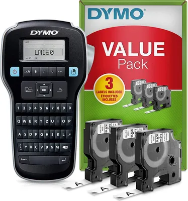 Zdjęcie produktu dla DYMO LabelManager 160 Starter-Set m. 3 D1-Bänder 12mm Qwertz