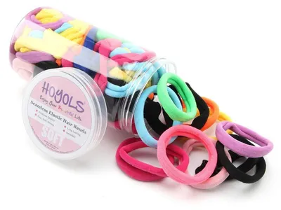Obrázek produktu pro Sada 100 kusů gumiček do vlasů, 10 barev, 4cm držák na culík