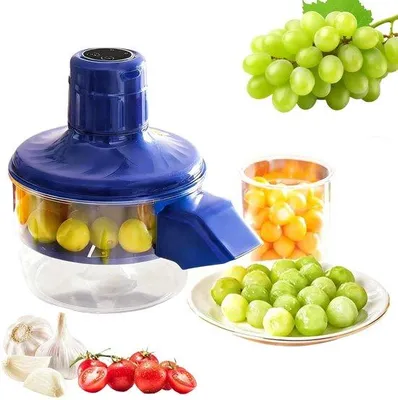 Produktbild von Elektrischer Traubenentsafter, automatischer Knoblauchschäler, Obstschäler mit 304 Edelstahlmessern, USB-aufladbar, Hautschäler