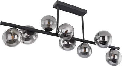Produktbild von LED Deckenleuchte, Glas Kugel Spots, schwarz, L 86 cm