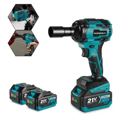 Image de Visseuse à percussion sans fil 650Nm sans balais 1/2" électrique avec 2x batterie, Visseuse à percussion rotative