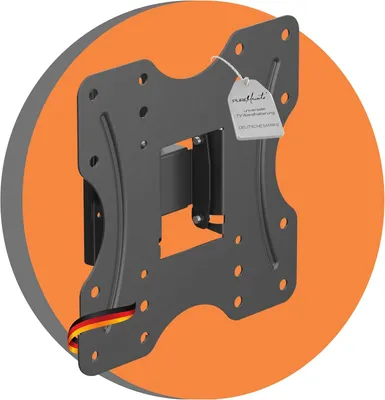 Image de Support mural pivotant et inclinable, universel, pour écrans plats et incurvés de 23 à 42 pouces, jusqu'à 30 kg. Compatible VESA jusqu'à 200x200 mm. Couleur : noir