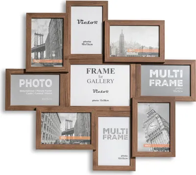 Produktbild von Bilderrahmen Collage für 9 Bilder - Farbe: Braun