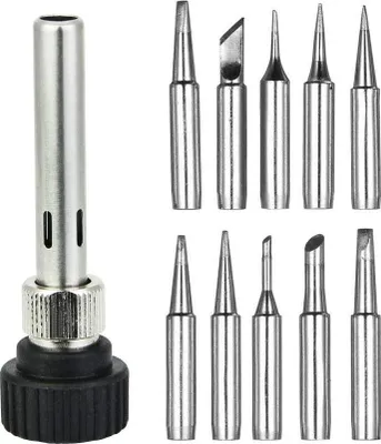 Produktbild von 10 Stück 900M-T Lötspitze Ersatz Lötspitzen Set, Lötkolben, Bleifreies Lötspitze, Kupfer Lötspitzen Set für Lötstation, Schweißen, Schweißstift Düse (Kommt Mit 3 Stück 936-Schlauch)