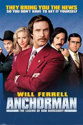 Produktbild von Anchorman, The Cast Film Movie Kino - Poster Druck - Größe 61x91,5 cm