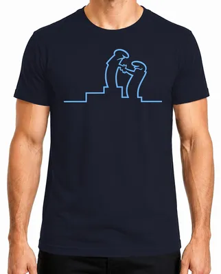 Imagen del producto de Camiseta para hombre con diseño "La Linea Strichmännchen Balum Osvaldo Cavandoli", color azul marino, talla L