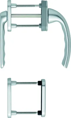 Produktbild von Hoppe Balkontürgrt. m.Ros. kurz Hals Nr. 0710 KH, Pz, TS 63-68mm, LM F1 elox.