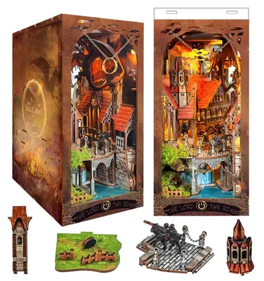 Produktbild von Bastelset Buchstützen - DIY Puppenhaus mit 3D Holzpuzzles und LED