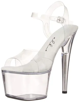 Produktbild von Ellie Shoes Damen 709-zee-transparent-8 Sandale mit Absatz, farblos, 39 EU