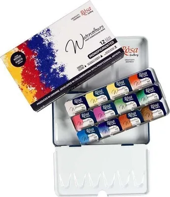 Produktbild von Rosa 3403212 Set Aquarellfarben Monopigmented 12 x 2,5 ml