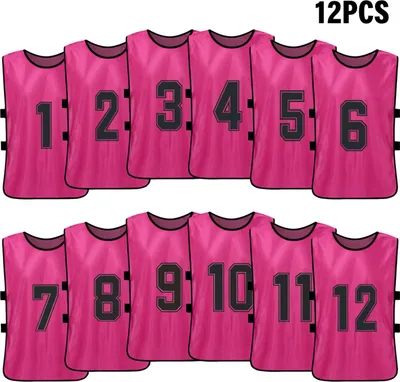 Obrázok produktu pre 12 ks futbalové vesty pre dospelých, rýchloschnúce dresy pre mládežnícky futbalový tím, tréningové vesty s číslami pre futbalový tím