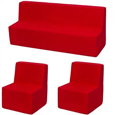 Produktbild von Kinderzimmermöbel-Set: 2xSessel+rotes Sofa