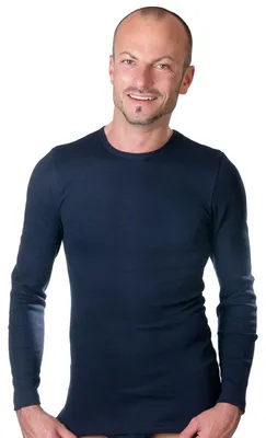 Produktbild von HERMKO 3640 2er Pack Herren langarm Shirt (Weitere Farben) aus 100% Baumwolle, Größe:D 5 = EU M, Farbe:marine