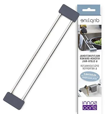Immagine prodotto di Scolapiatti da lavello - Organizzatore per la cucina - Asciugatura igienica - Design estendibile - Da 33 a 57 cm - Argento