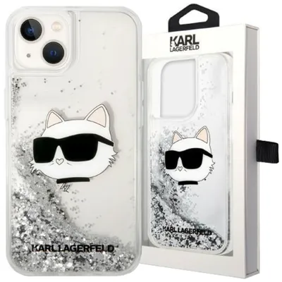 Produktbild von Karl Lagerfeld KLHCP14MLNHCCS iPhone 14 Plus 6,7  Silber/Silber Hardcase Glitter Choupette Head Handyhülle