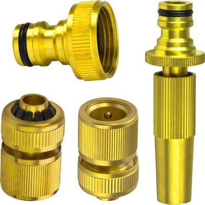Produktbild von Gartenschlauch System Anschluss-Set 3/4 Zoll Messing Sprühdüse Grundausstattung