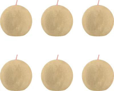 Produktbild von Bolsius - Rustikale Kugelkerze - Ø76mm - Haferbeige - Vorteilspack - 6 Stücke