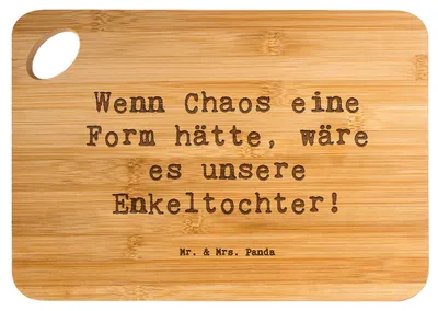 Produktbild von Mr. & Mrs. Panda Frühstücksbrett Spruch Enkeltochter Chaos - Transparent - Geschenk, Hackbrett, Enkel, Lebensfreude, Holzbrett, Schneidebrett, Energie, Familie, Brett