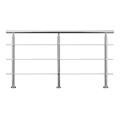 Produktbild von Edelstahl Geländer Treppengeländer FürTreppen Brüstung Für Innen & Außen Treppenhaus Balkon Brüstung 200cm 3 Querstreben