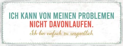 Produktbild von vianmo Blechschild 10x27 cm kann vor meinen Problemen nicht davonlaufen