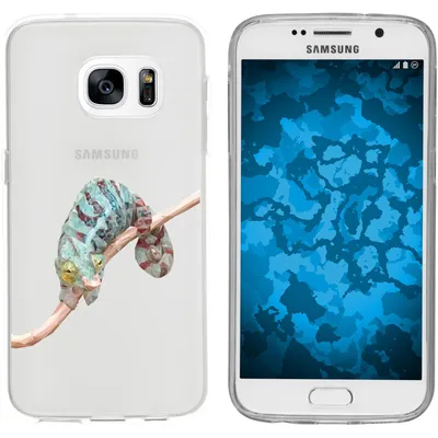 Produktbild von PhoneNatic Case kompatibel mit Samsung Galaxy S7 Silikon-Hülle Vektor Tiere Camelion M7