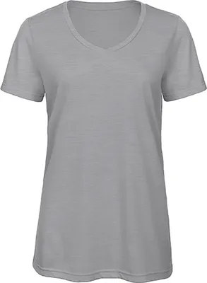 Produktbild von B&C TW058 | Damen V-Neck Triblend T-Shirt - Farbe: Heather Light Grey - Größe: XL
