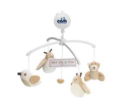 Produktbild von CAM Cullami Musik-Mobile für Babyzimmer, mit Kuscheltieren und Spiegel, 35x35 cm