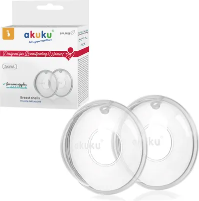 Produktbild von Akuku Stillhütchen 2er Set Silikon BPA frei für wunde Brustwarzen
