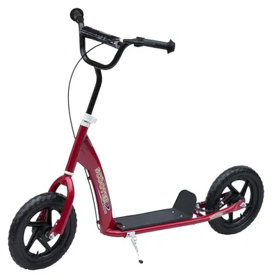 Produktbild von Kinderroller Tretroller Cityroller mit höhenverstellbarem Lenker EVA-Reifen 12 Zoll Hinterradbremse Stahlrahmen für 5-12 Jahre Rot 120 x 52 x 80-88 cm