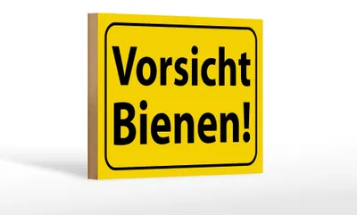 Produktbild von Holzschild Hinweis 18x12cm Vorsicht Bienen Honig Imker