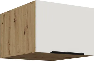 Obrázok produktu pre Horná skrinka s výklopnými dvierkami LUNARA - šírka 50 cm, biela / dub artisan