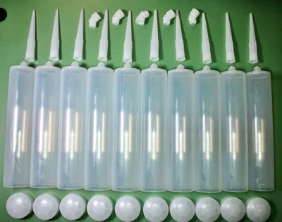 Produktbild von 10 leere Kartuschen mit 10 Spitzen, 10 Kolben und 5 Winkel
