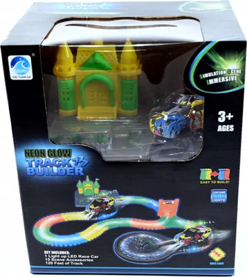 Produktbild von Leuchtende Rennbahn Magic Track 120 Teile & LED Auto - Flexibles Autorennbahn Set