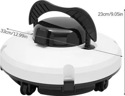 Image de Aspirateur robot pour piscine - Aspirateur sans fil - Nettoyage automatique - Pour piscines intégrées et hors-sol - Électrique, autonomie de 2 heures - Blanc