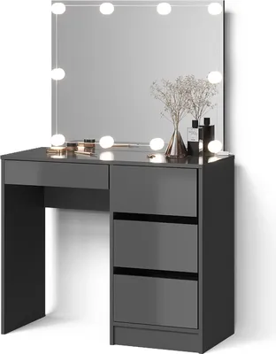 Produktbild von Schminktisch Livinity Imola Anthrazit 90 cm mit Spiegel & LED-Beleuchtung, Model 52417