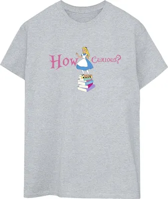 Produktbild von Disney - "Alice In Wonderland How Curious" T-Shirt für Damen BI8866 (XXL) (Grau)