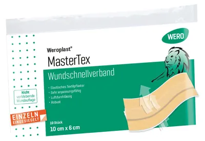 Produktbild von Weroplast MasterTex Wundschnellverband 10 x 6 cm, 10 Stk/Pkg